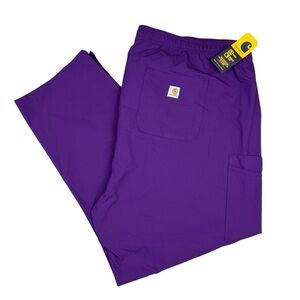 Carhartt Force Scrub Pants 3XL Rugged Flex Cargo Modern Fit Purple Elastic Waist